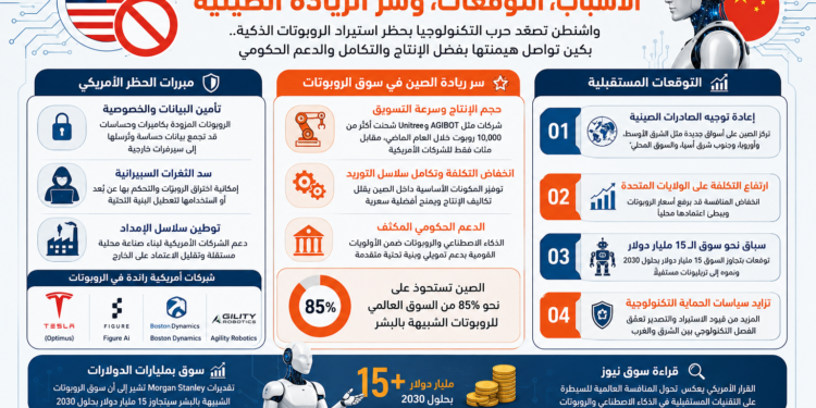 واشنطن تصعّد حرب التكنولوجيا بحظر الروبوتات الصينية.. الأمن السيبراني في مواجهة الهيمنة الصناعية لبكين