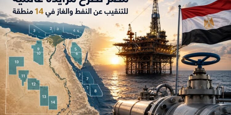 مصر تطرح مزايدة عالمية للتنقيب عن النفط والغاز في 14 منطقة