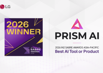 منصة PRISM AI من إل جي إلكترونيكس تفوز بجائزة أفضل أداة/منتج ذكاء اصطناعي في حفل جوائز IN2 SABRE لعام 2026 في منطقة آسيا والمحيط الهادئ