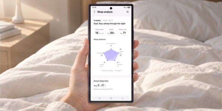 تطبيق Samsung Health يدعم ميزة التدريب على النومويقدم إرشادات أسبوعية مخصصة